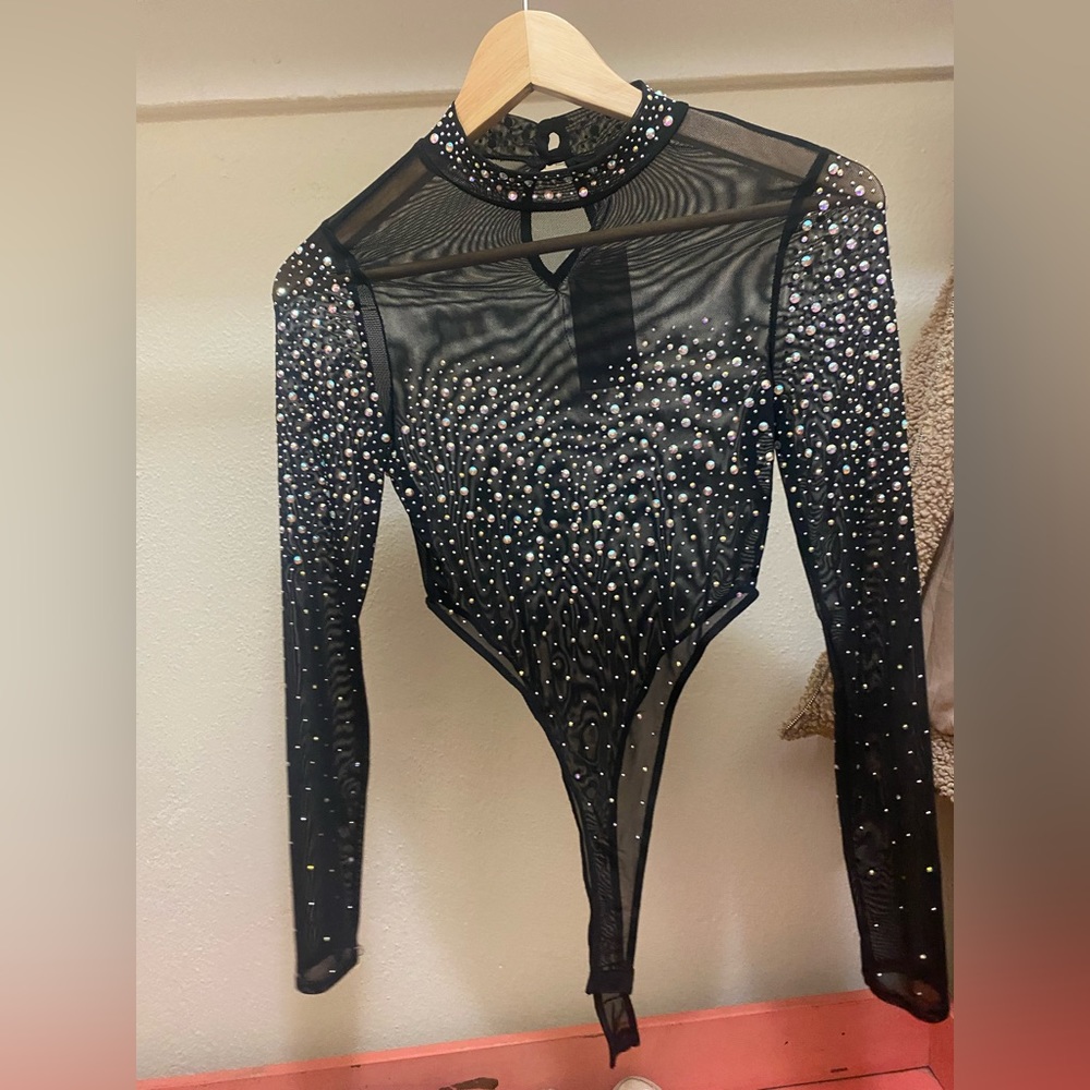 New never worn black mesh bodysuit lovers lane